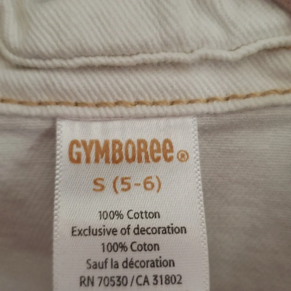 Gymboree Jean Jacket with ruffle and flower Embroidery size 5-6
